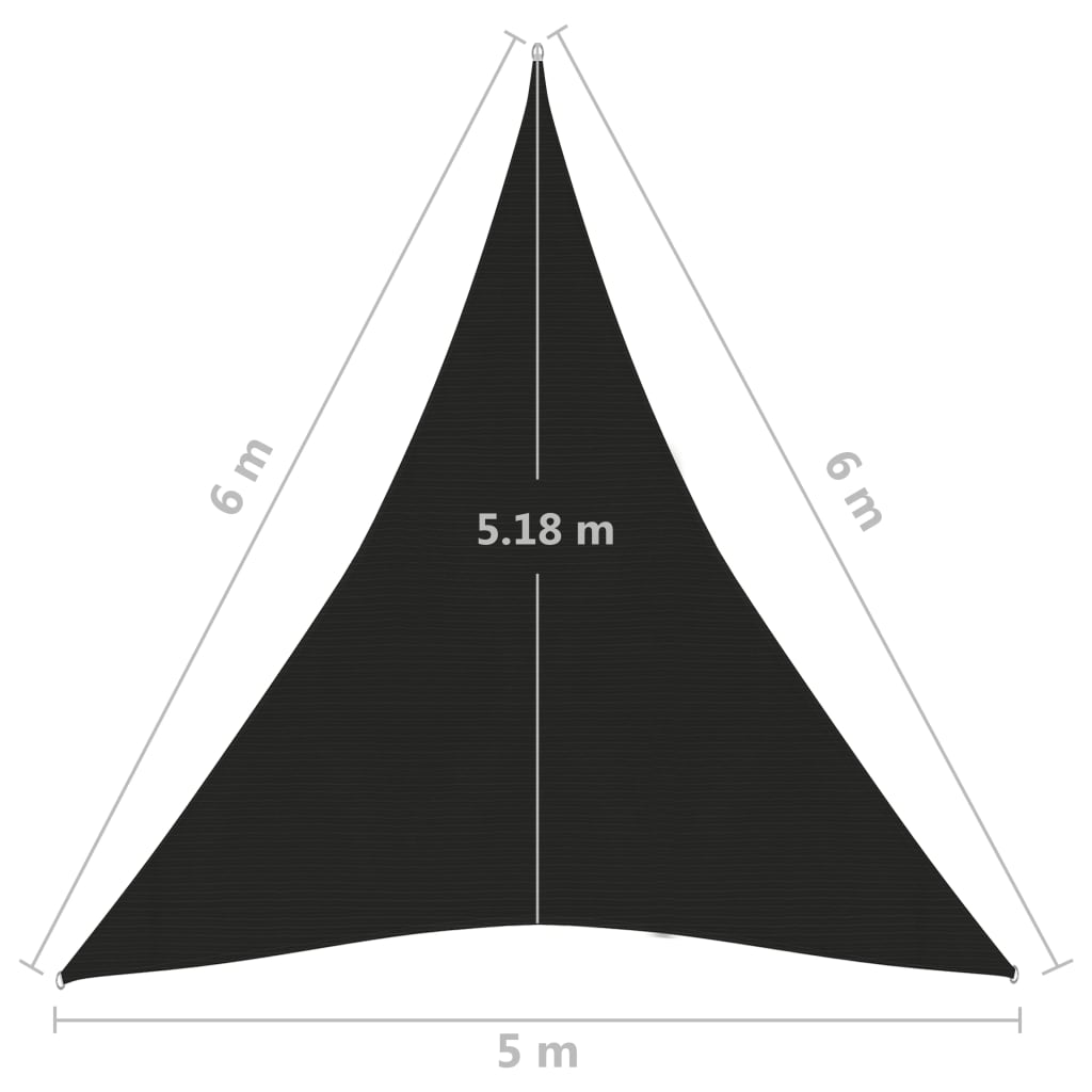 Stínící plachta 160 g/m² černá 5 x 6 x 6 m HDPE