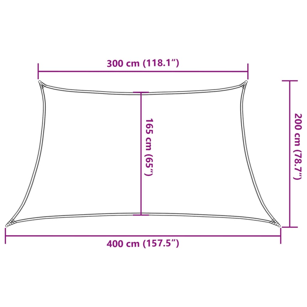 Stínící plachta 160 g/m² černá 3/4 x 2 m HDPE