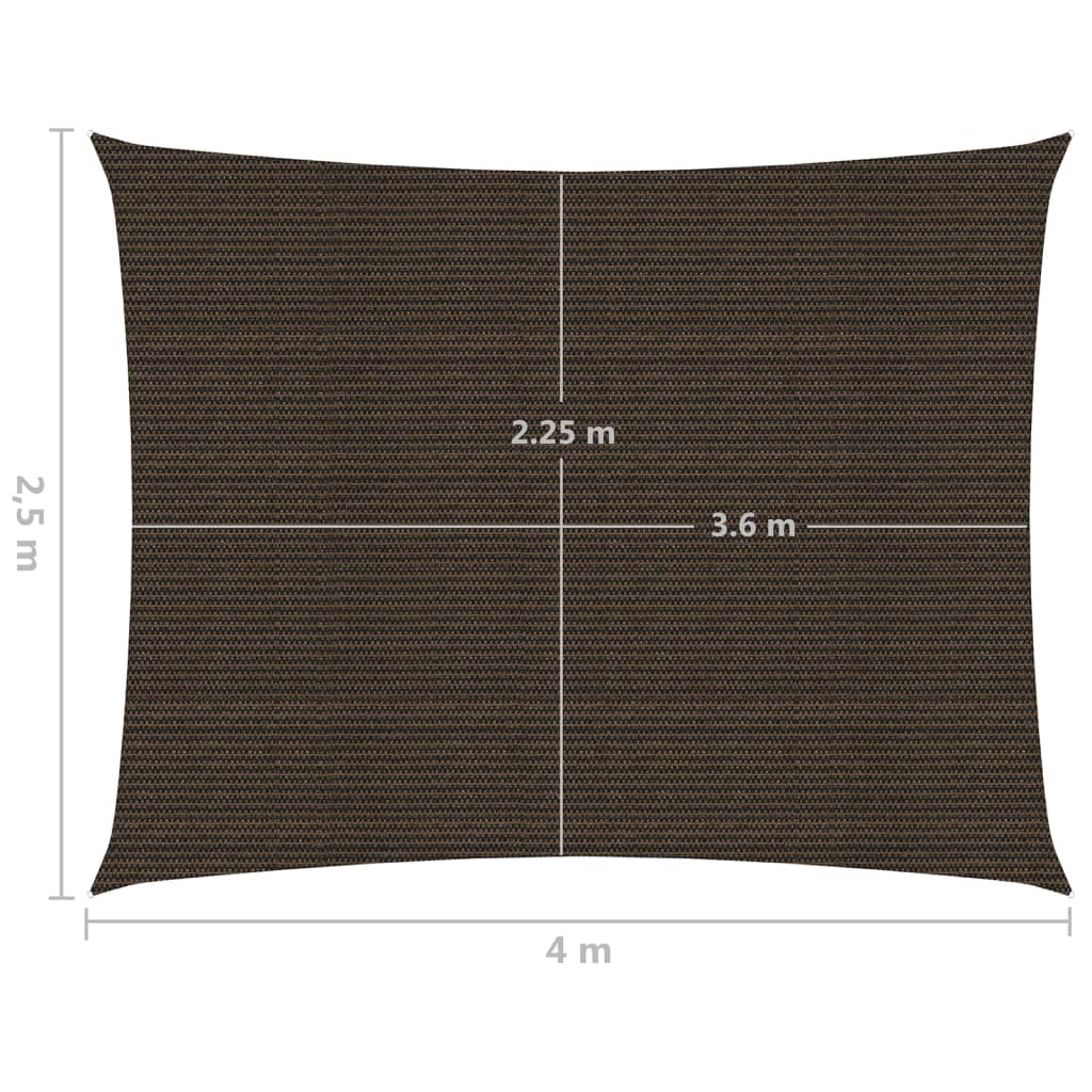 Stínící plachta 160 g/m² hnědá 2,5 x 4 m HDPE