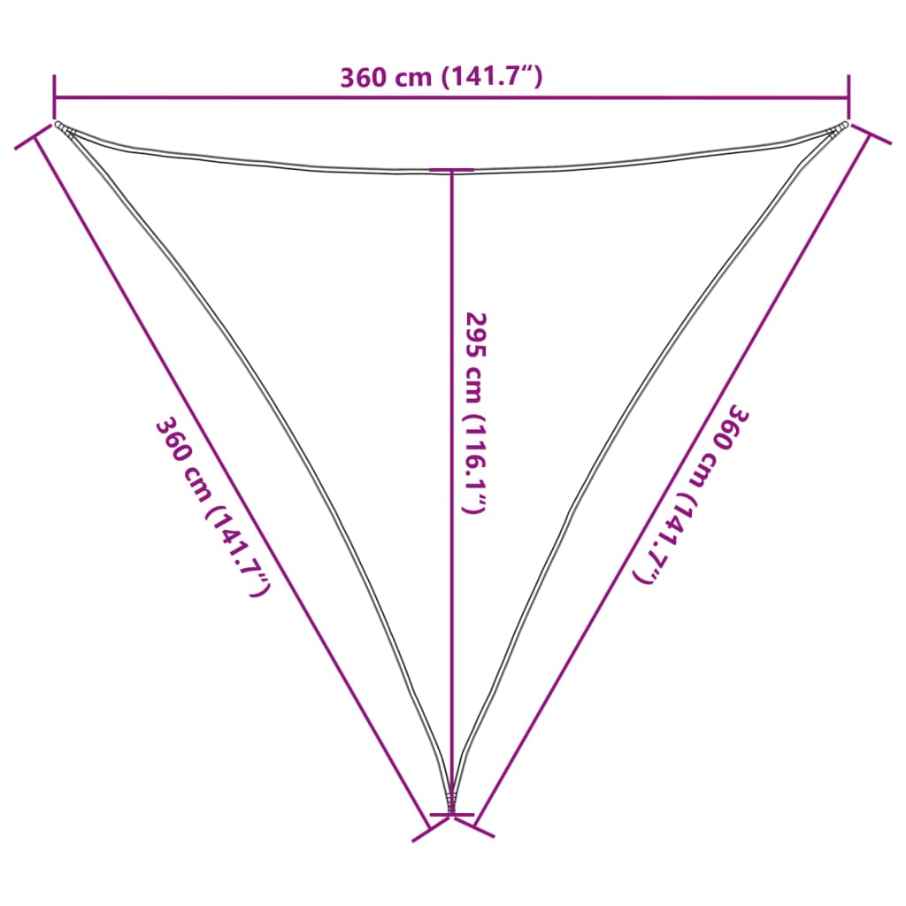 Stínící plachta 160 g/m² hnědá 3,6 x 3,6 x 3,6 m HDPE