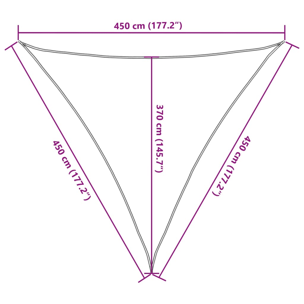 Stínící plachta 160 g/m² hnědá 4,5 x 4,5 x 4,5 m HDPE