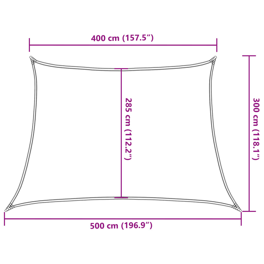 Stínící plachta 160 g/m² hnědá 4/5 x 3 m HDPE