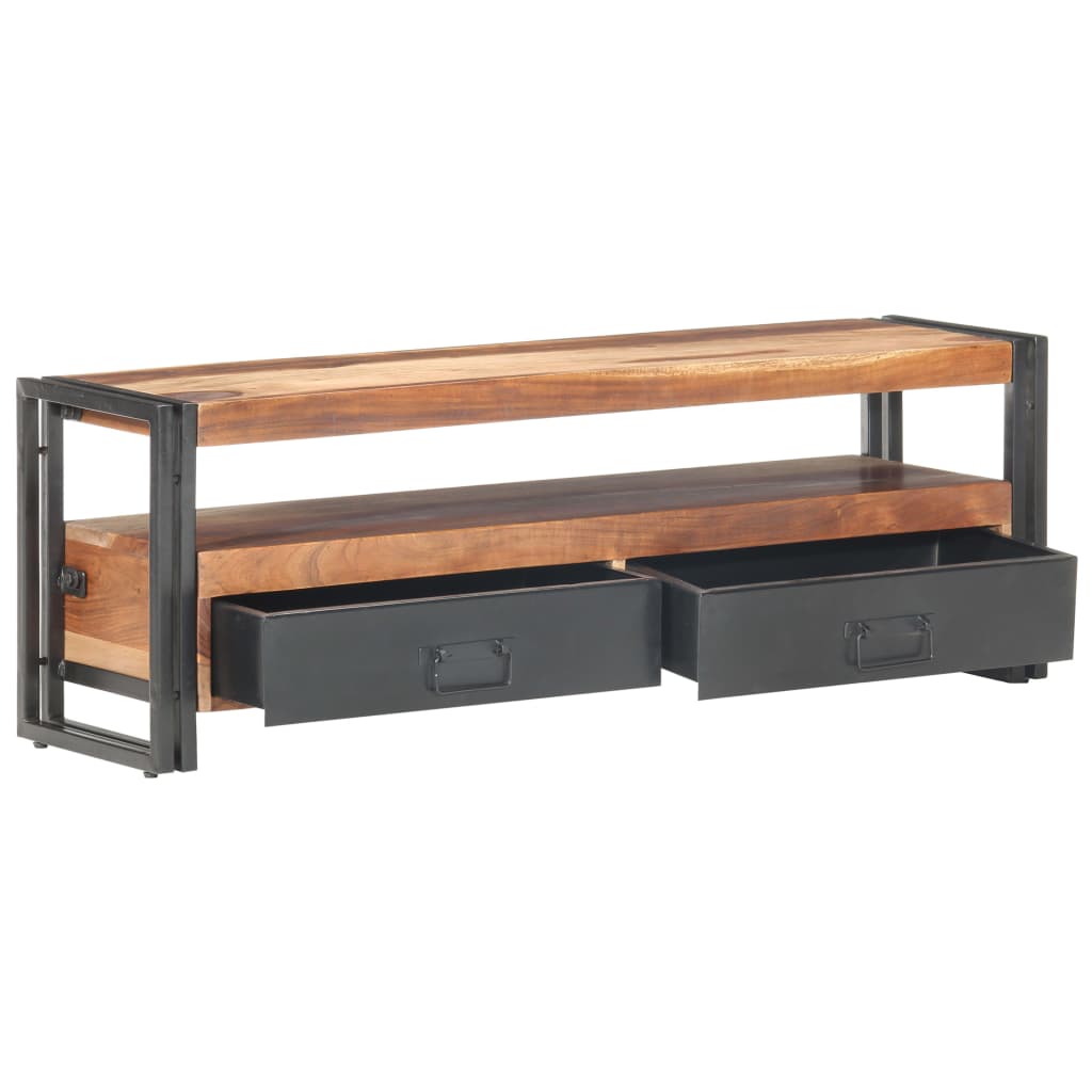 TV stolek 120x30x40 cm masivní dřevo s sheeshamovým povrchem