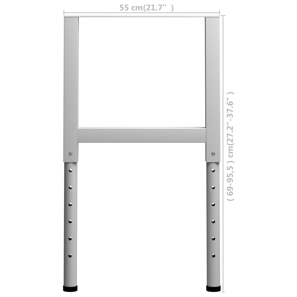 Nastavitelné rámy pracovního stolu 2 ks kov 55 x (69–95,5) cm