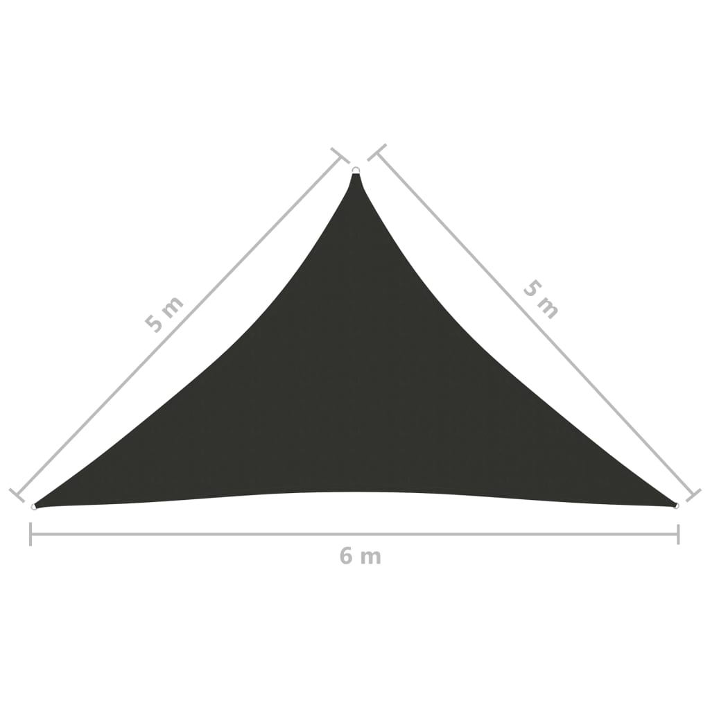 Stínící plachta oxfordská látka trojúhelník 5x5x6 m antracitová