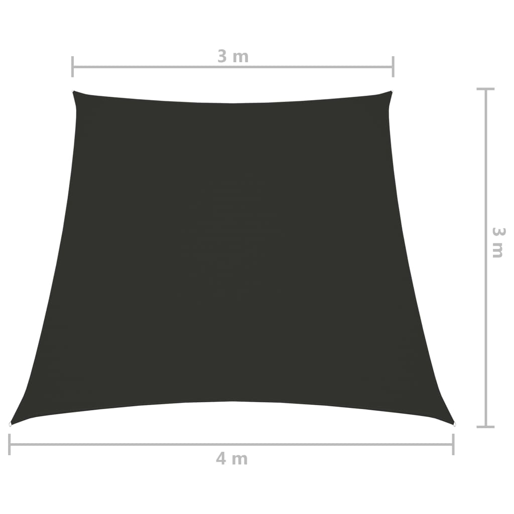 Stínící plachta oxfordská látka lichoběžník 3/4x3 m antracitová