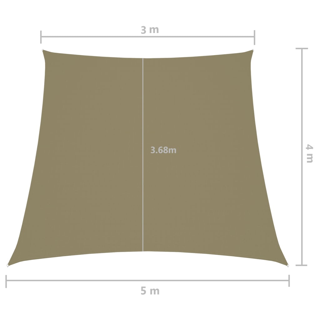 Stínicí plachta oxfordská látka lichoběžník 3/5 x 4 m béžová