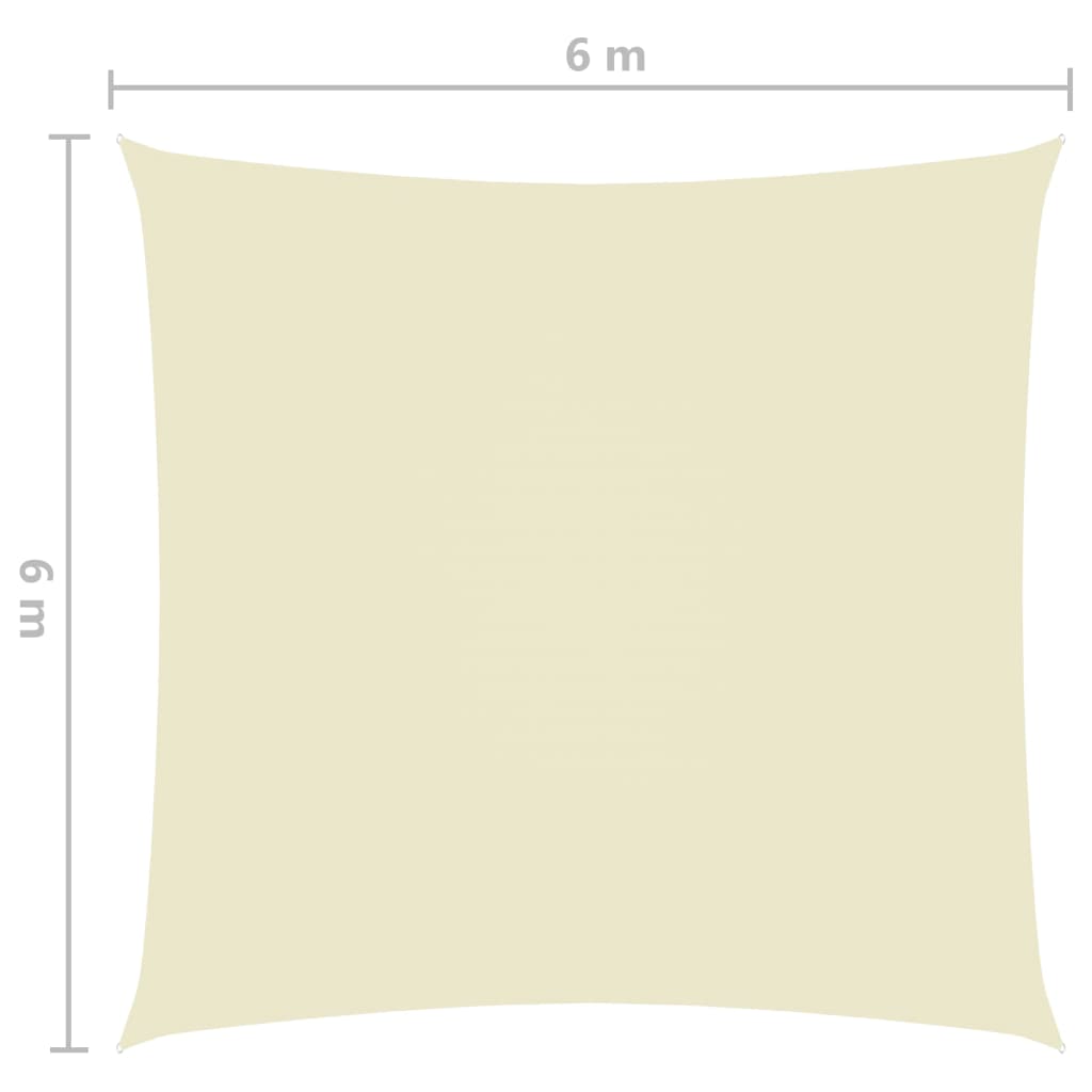 Stínící plachta oxfordská látka čtvercová 6 x 6 m krémová