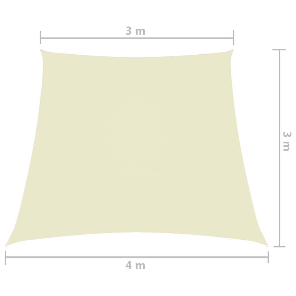 Stínící plachta oxfordská látka lichoběžníková 3/4x3 m krémová