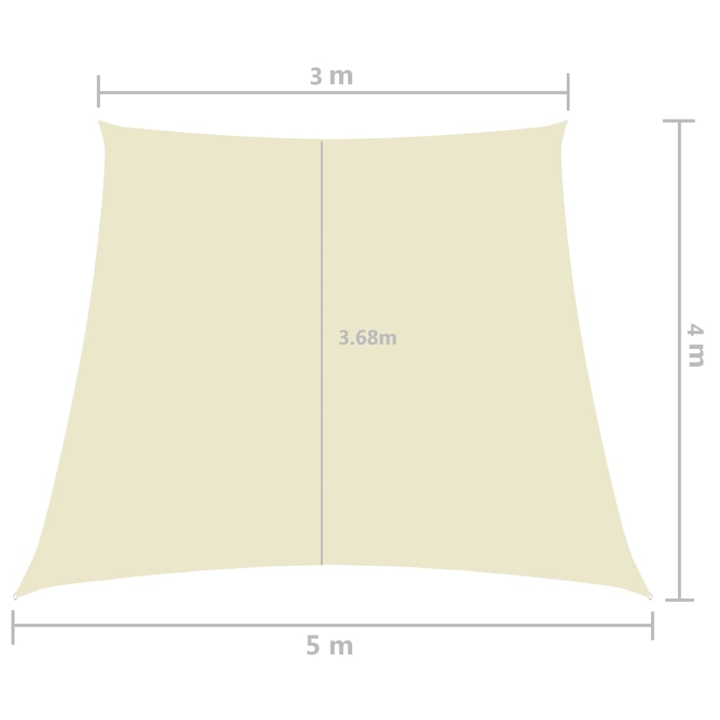 Stínicí plachta oxfordská látka lichoběžník 3/5 x 4 m krémová