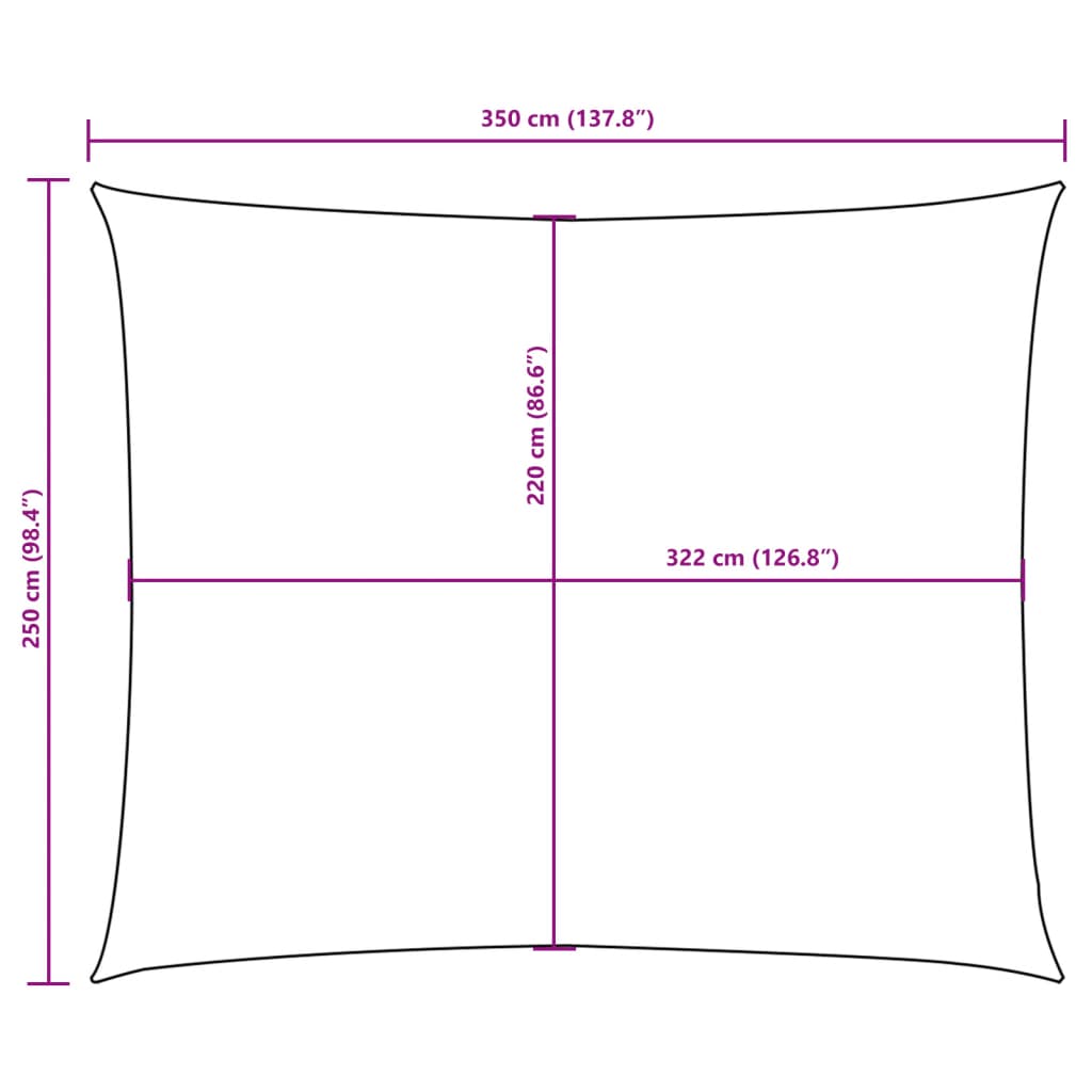 Stínící plachta oxfordská látka obdélníková 2,5 x 3,5 m bílá