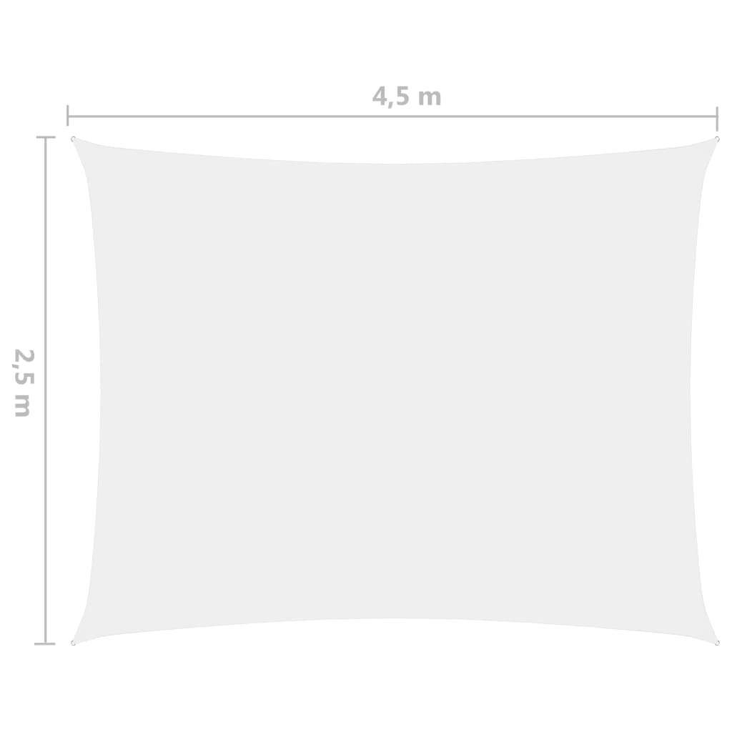 Stínící plachta oxfordská látka obdélníková 2,5 x 4,5 m bílá