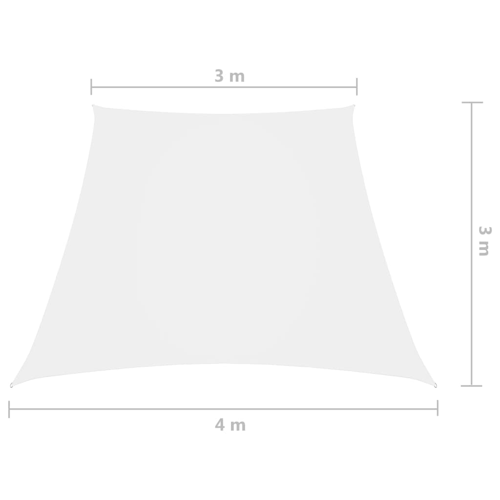 Stínící plachta oxfordská látka lichoběžníková 3/4 x 3 m bílá