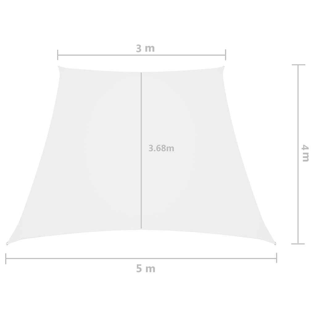 Stínicí plachta oxfordská látka lichoběžník 3/5 x 4 m bílá