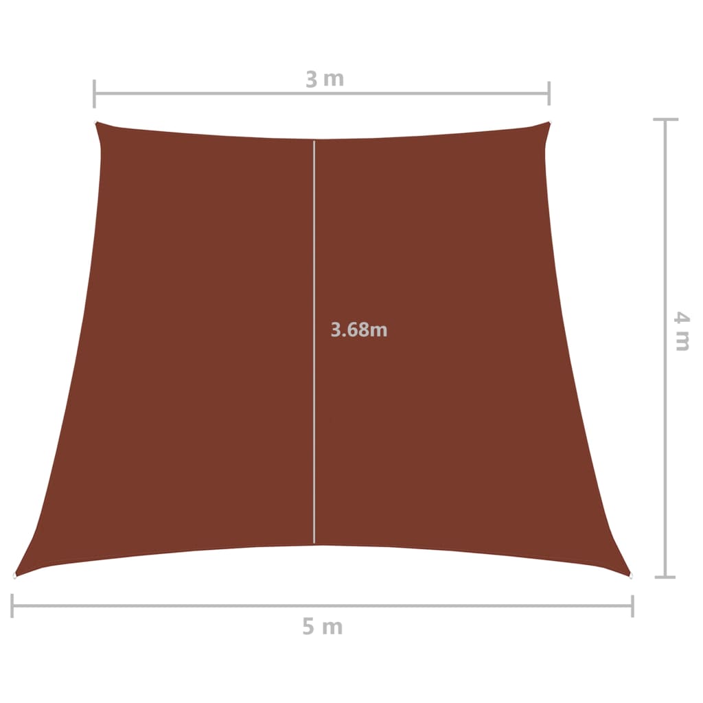 Stínicí plachta oxfordská látka lichoběžník 3/5x4 m terakotová