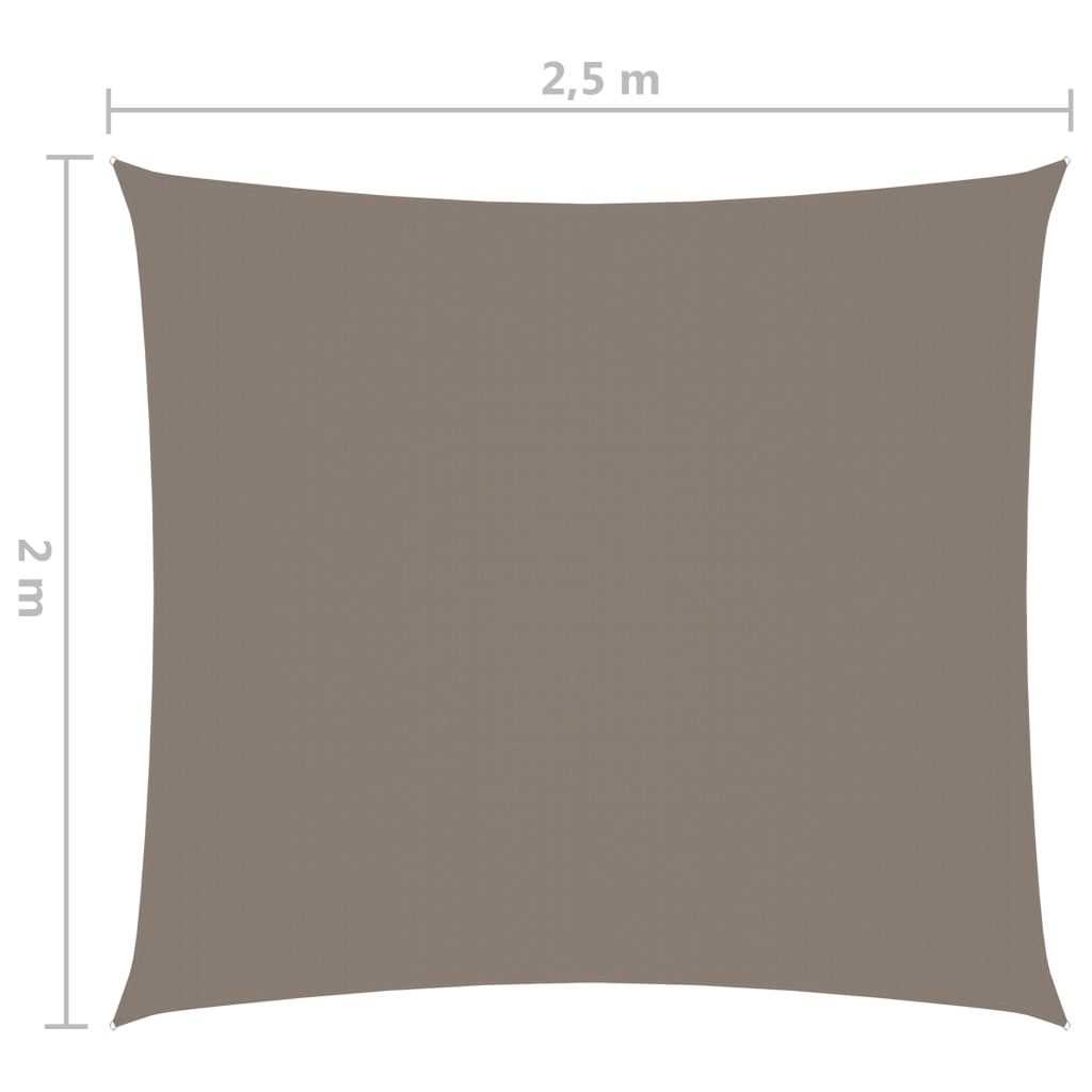 Stínící plachta oxfordská látka obdélníková 2 x 2,5 m taupe