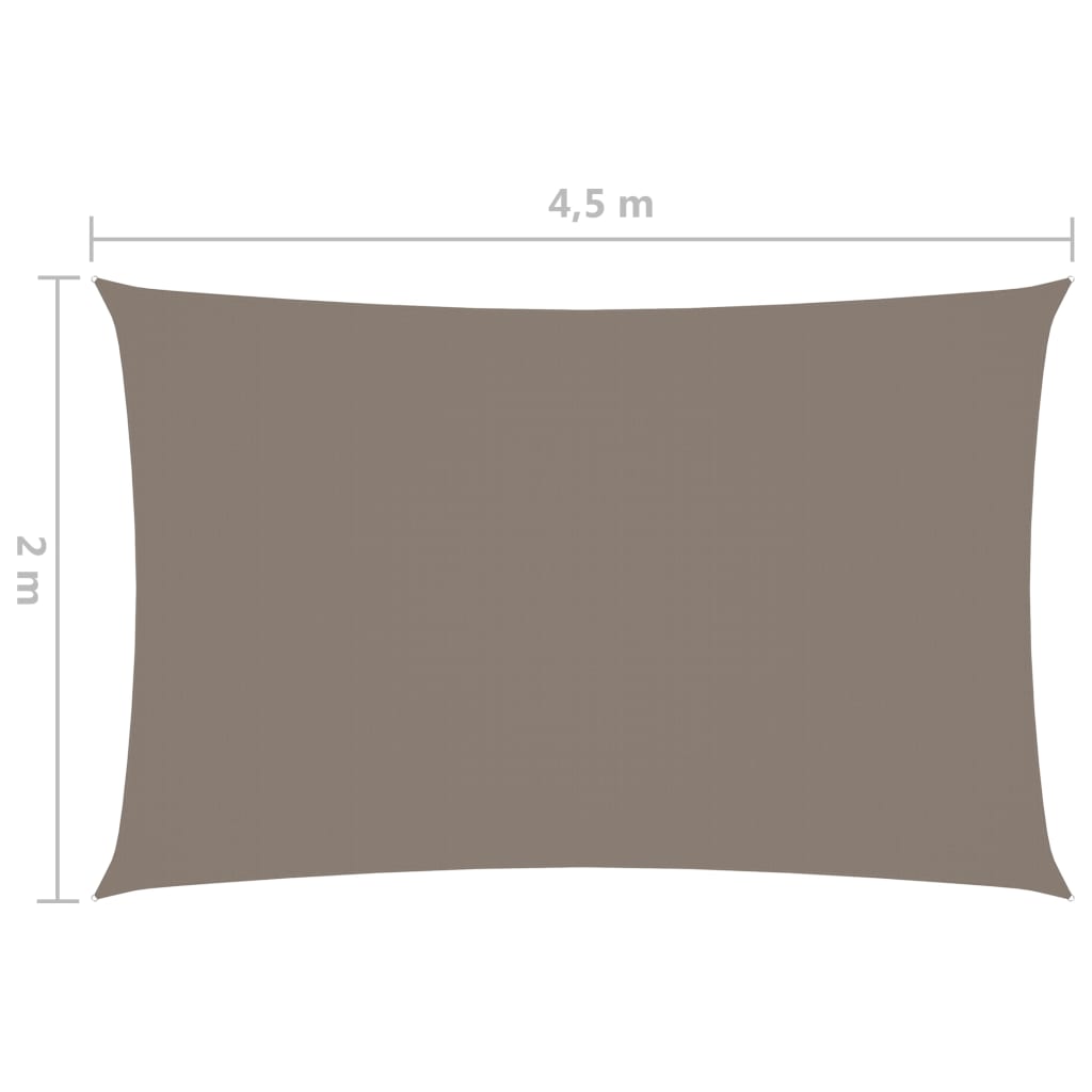 Stínící plachta oxfordská látka obdélníková 2 x 4,5 m taupe