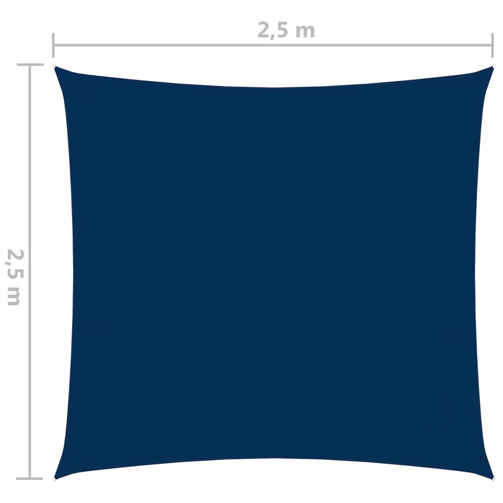 Stínící plachta oxfordská látka čtvercová 2,5 x 2,5 m modrá