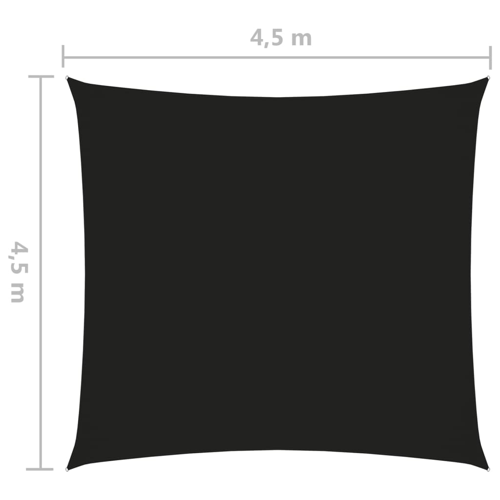 Stínící plachta oxfordská látka čtvercová 4,5 x 4,5 m černá