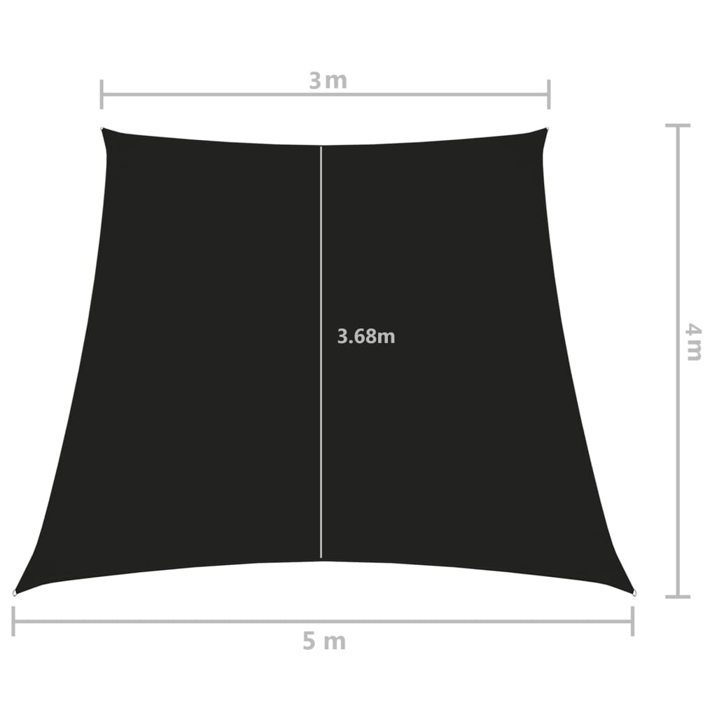 Stínicí plachta oxfordská látka lichoběžník 3/5 x 4 m černá