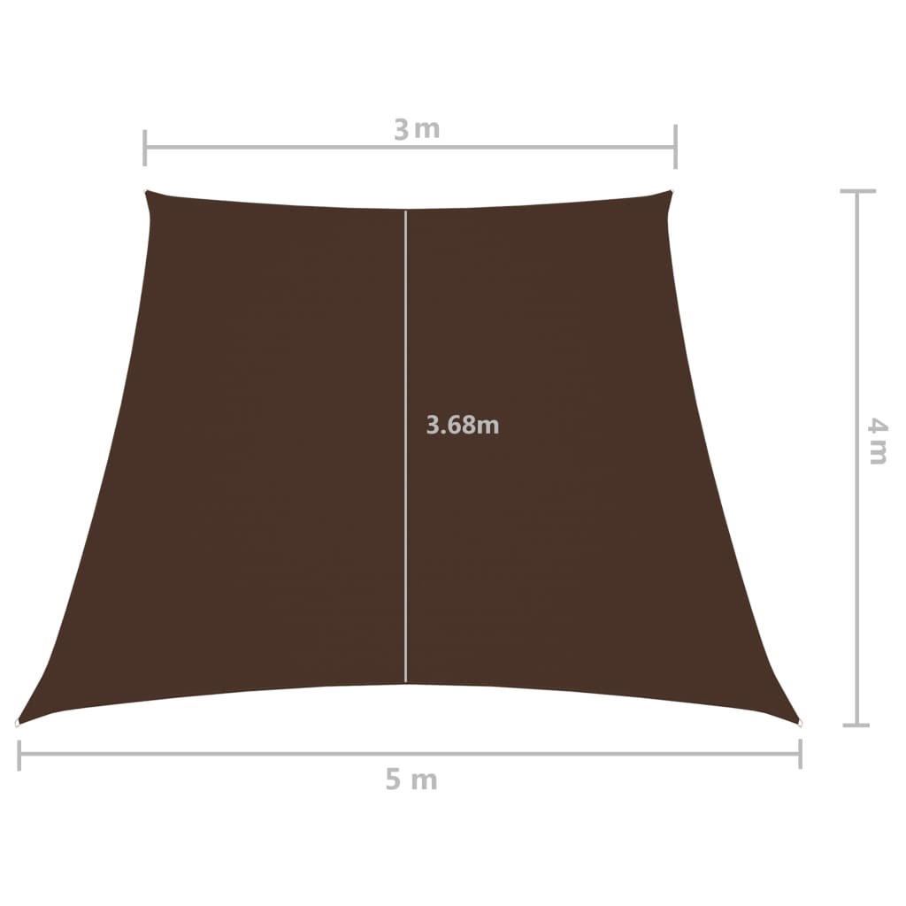 Stínicí plachta oxfordská látka lichoběžník 3/5 x 4 m hnědá