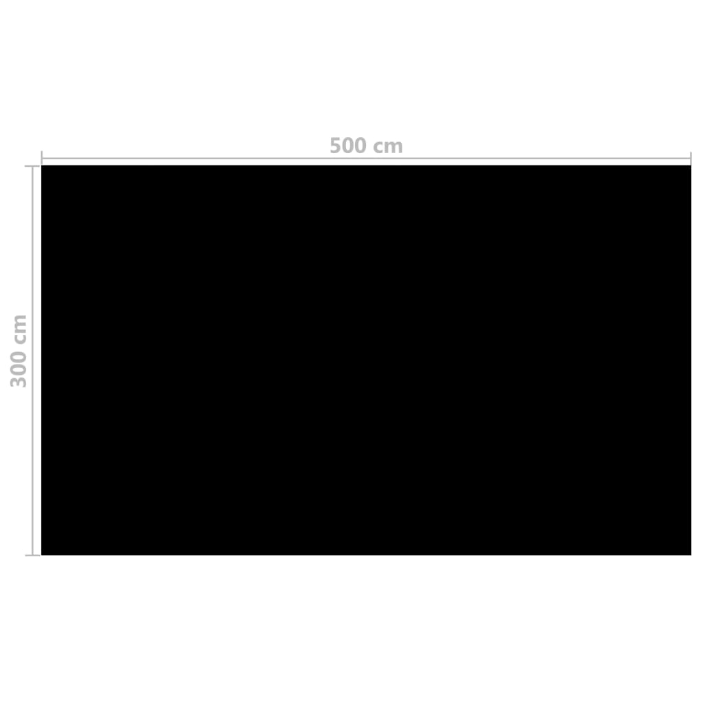 Obdélníkový kryt na bazén 500 x 300 cm PE černý