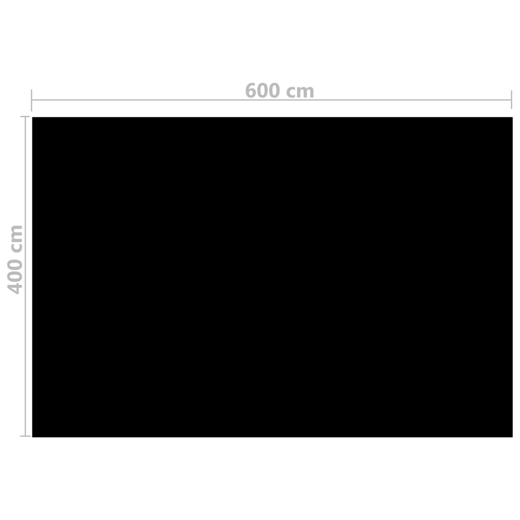 Obdélníkový kryt na bazén 600 x 400 cm PE černý