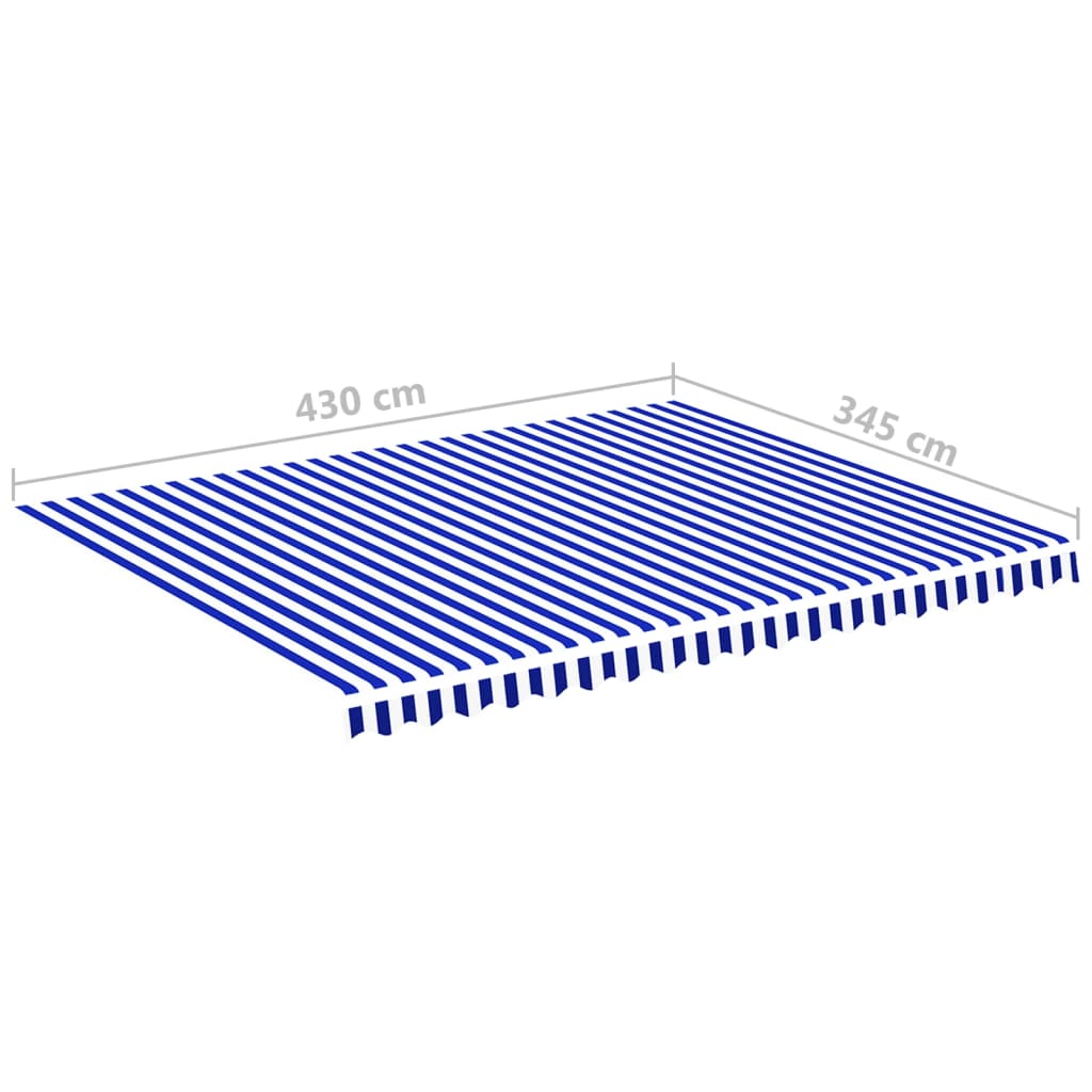 Náhradní plachta na markýzu modro-bílá 4,5 x 3,5 m