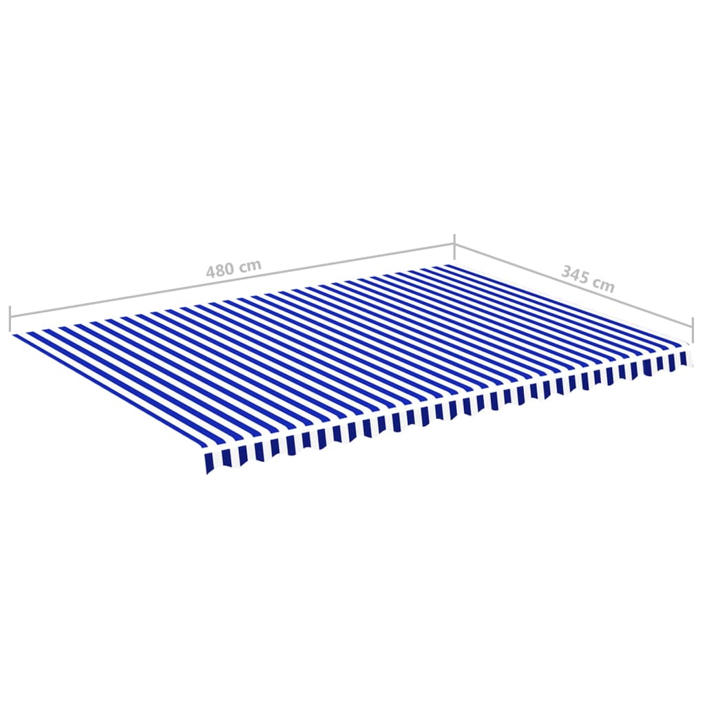 Náhradní plachta na markýzu modro-bílá 5 x 3,5 m