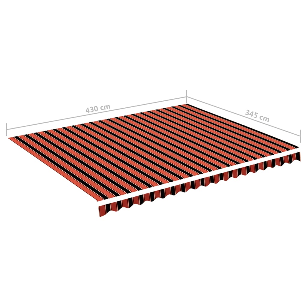 Náhradní plachta na markýzu oranžová a hnědá 4,5 x 3,5 m