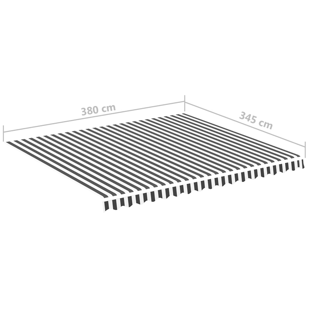 Náhradní plachta na markýzu antracitovo-bílá 4 x 3,5 m