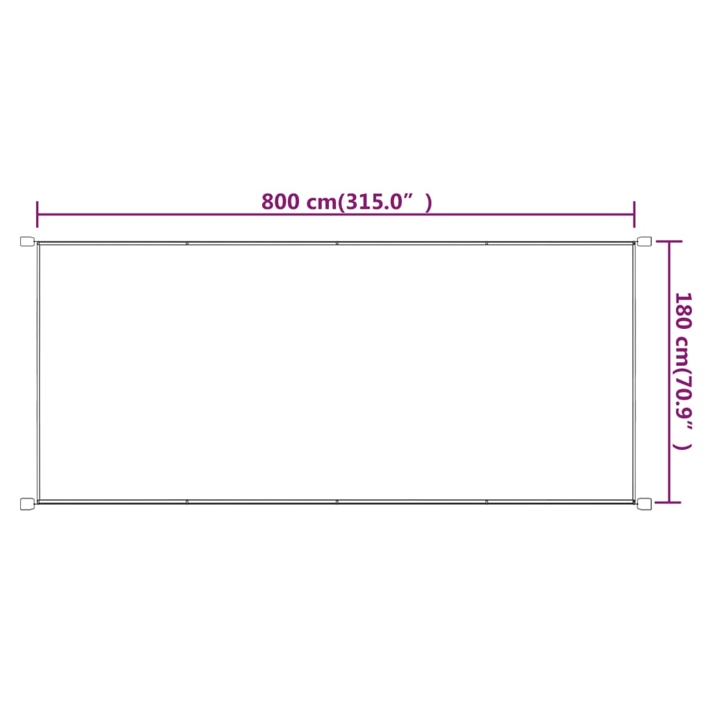 Vertikální markýza terakotová 180 x 800 cm oxfordská látka