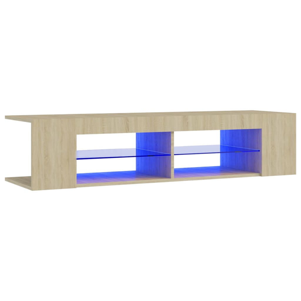 TV skříňka s LED osvětlením dub sonoma 135 x 39 x 30 cm