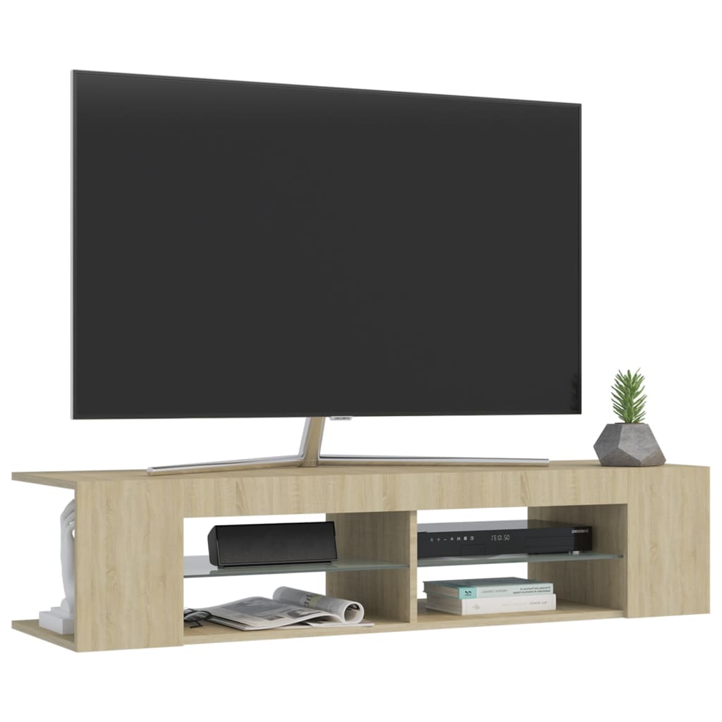 TV skříňka s LED osvětlením dub sonoma 135 x 39 x 30 cm