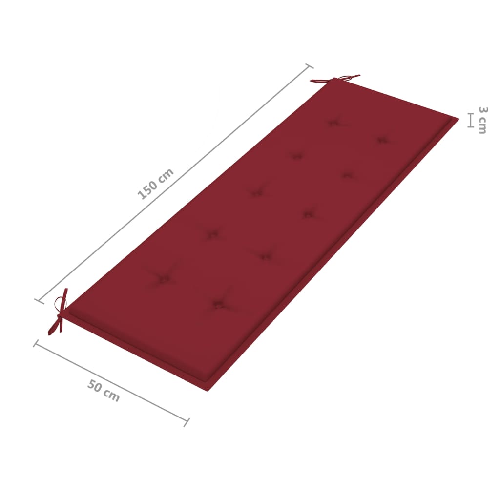 3místná zahradní lavice s poduškou 150 cm masivní eukalyptus