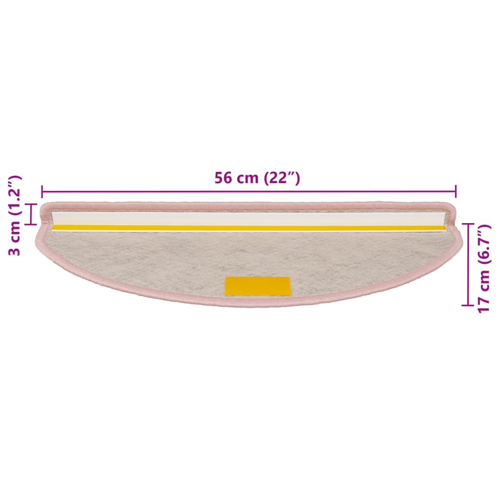 Samolepící nášlapy na schody vzhled sisal 15 ks 56x17x3 cm