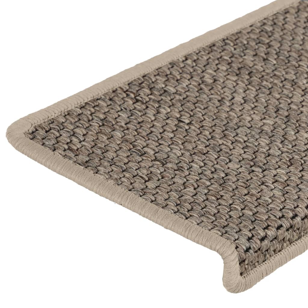 Samolepící nášlapy na schody vzhled sisal 15ks 65x21x4cm béžové