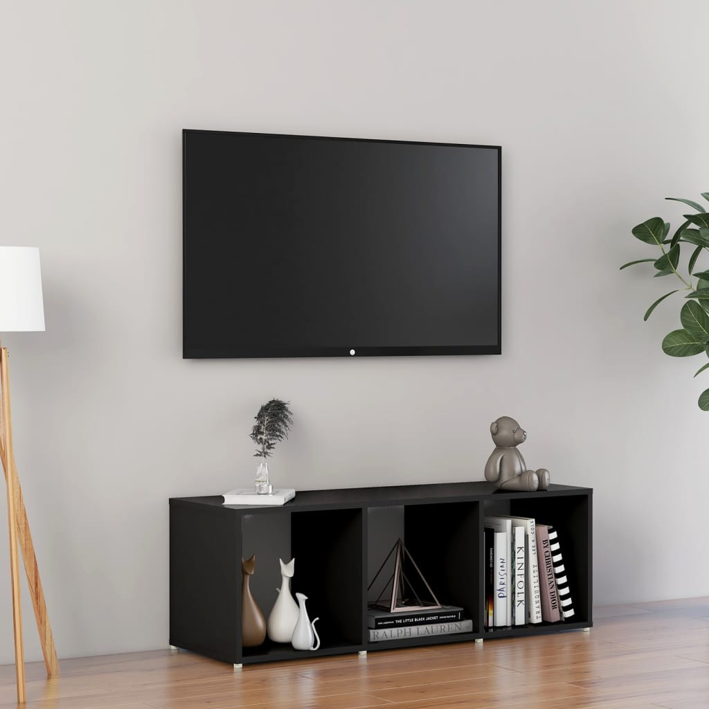 TV stolek černý 107 x 35 x 37 cm dřevotříska