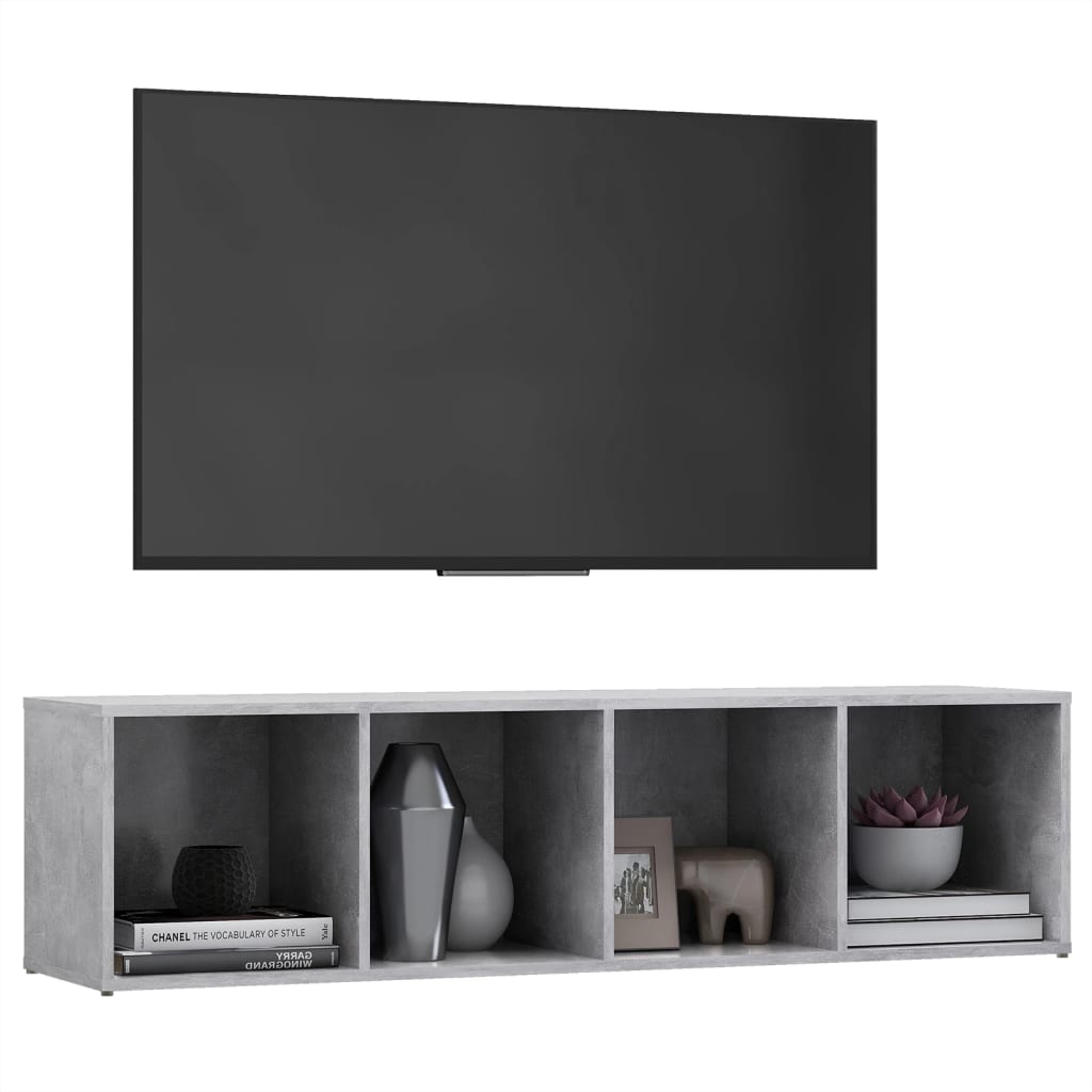 TV stolek betonově šedý 142,5 x 35 x 36,5 cm kompozitní dřevo