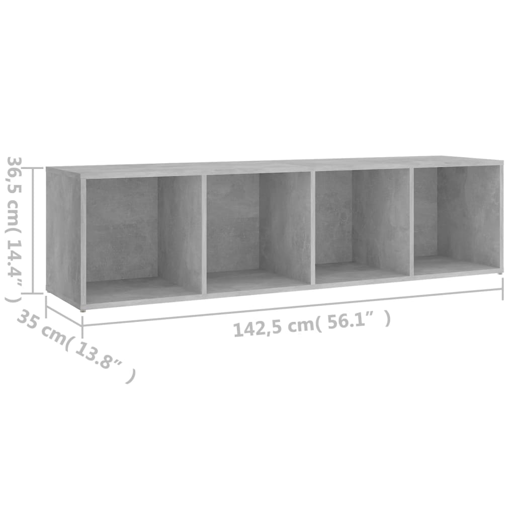 TV stolek betonově šedý 142,5 x 35 x 36,5 cm kompozitní dřevo