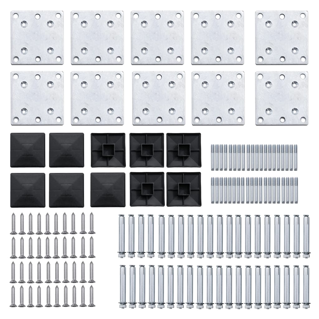 Set plotového dílce WPC 1484 x (105–186) cm černý