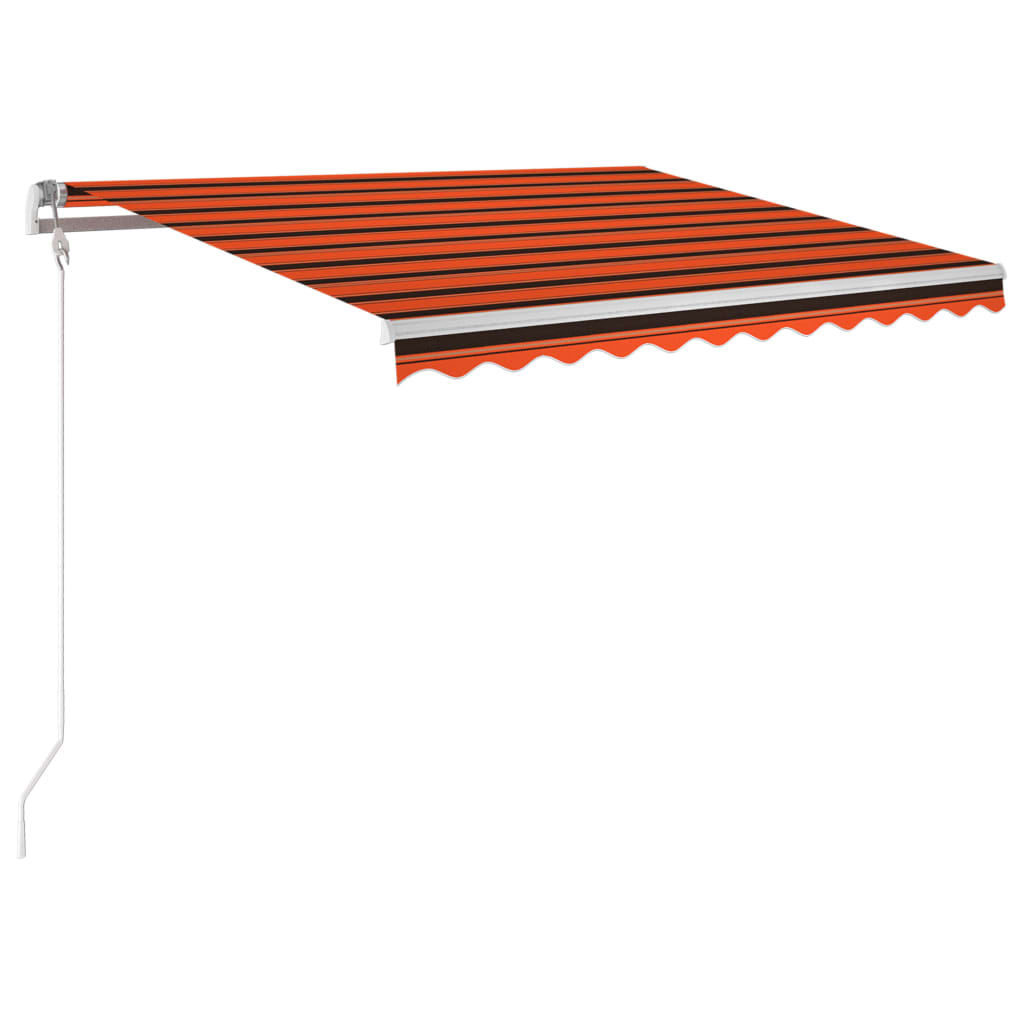 Automatická markýza LED a senzor větru 300x250 cm oranžovohnědá