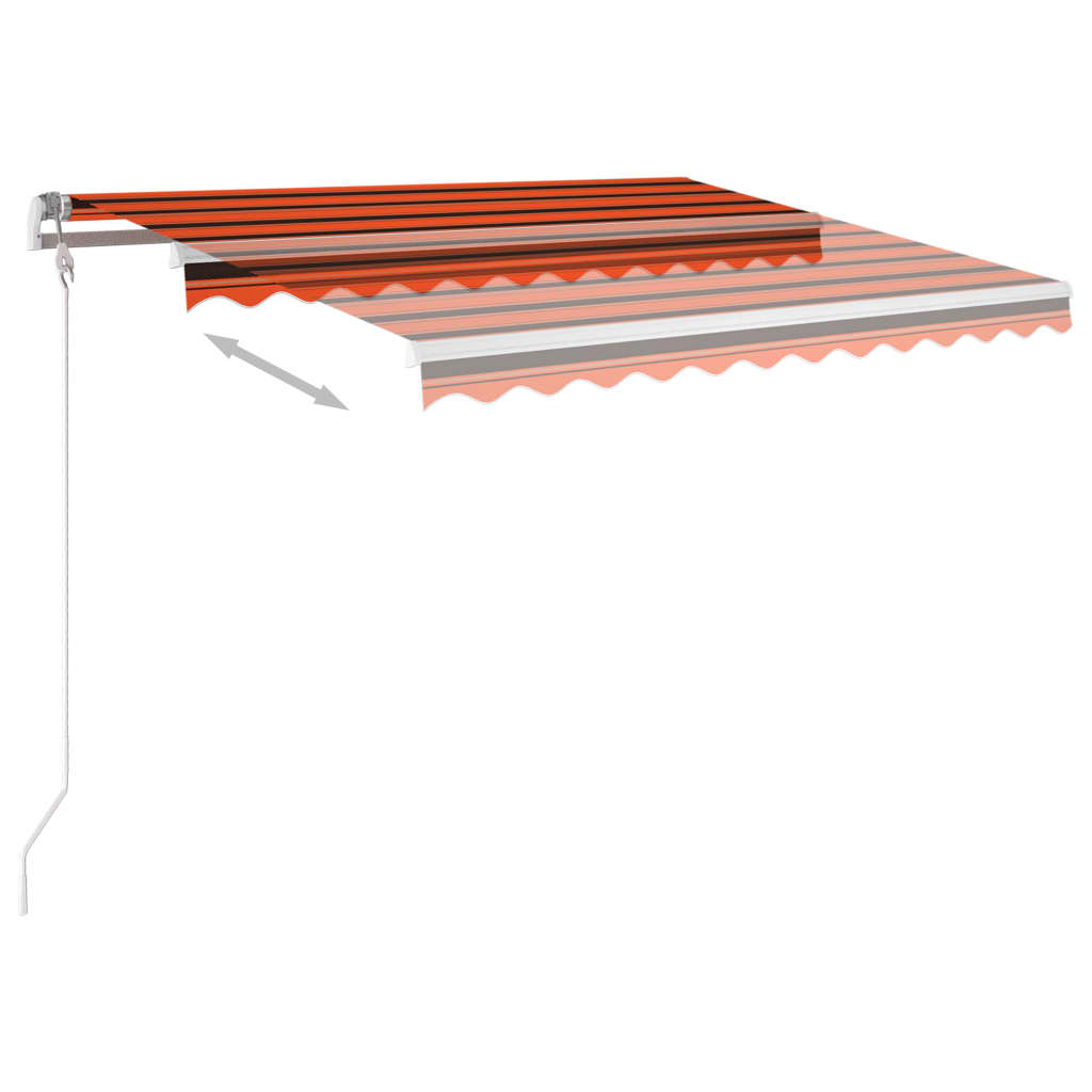 Automatická markýza LED a senzor větru 300x250 cm oranžovohnědá