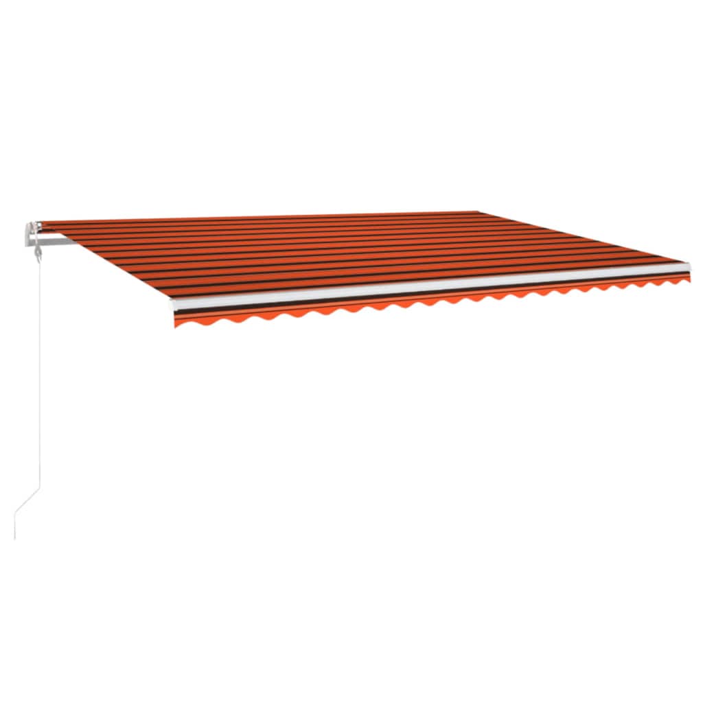 Automatická markýza LED a senzor větru 500x300 cm oranžovohnědá