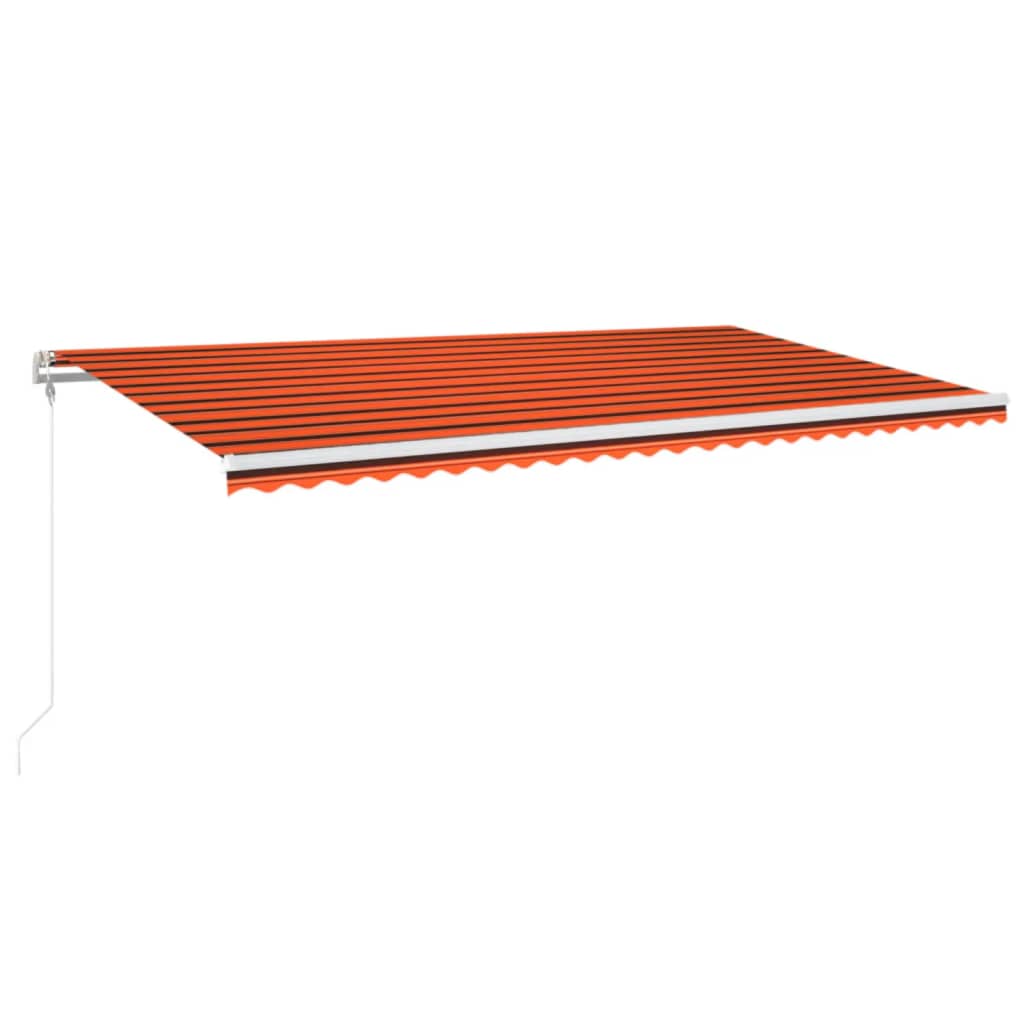 Automatická markýza LED a senzor větru 600x300 cm oranžovohnědá