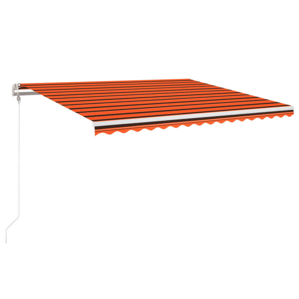 Automatická markýza LED a senzor větru 400x350 cm oranžovohnědá