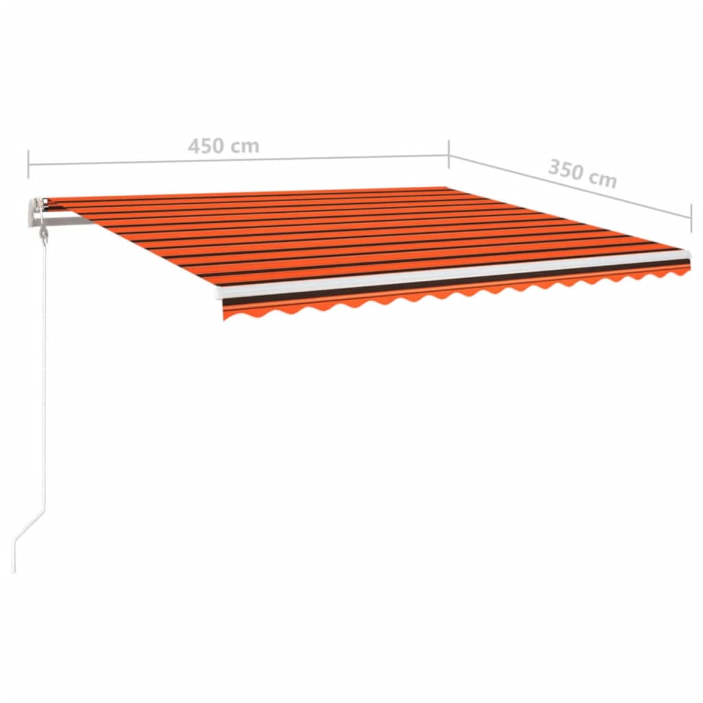 Automatická markýza LED a senzor větru 450x350 cm oranžovohnědá