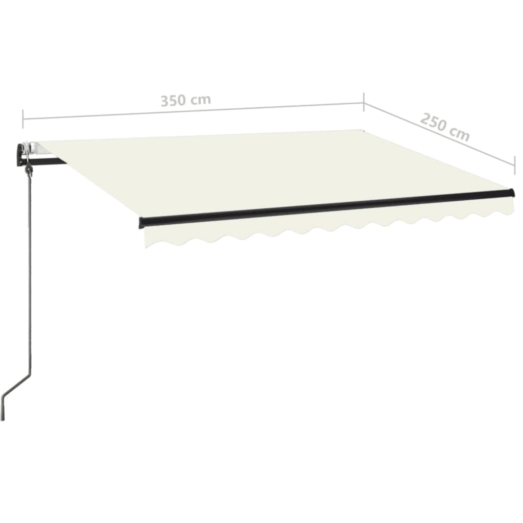 Automatická zatahovací markýza 350 x 250 cm krémová