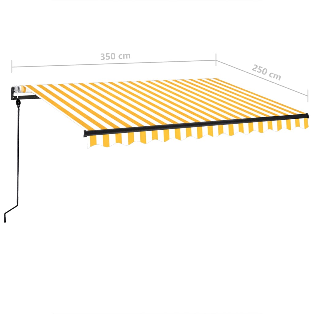 Automatická zatahovací markýza 350 x 250 cm žlutobílá