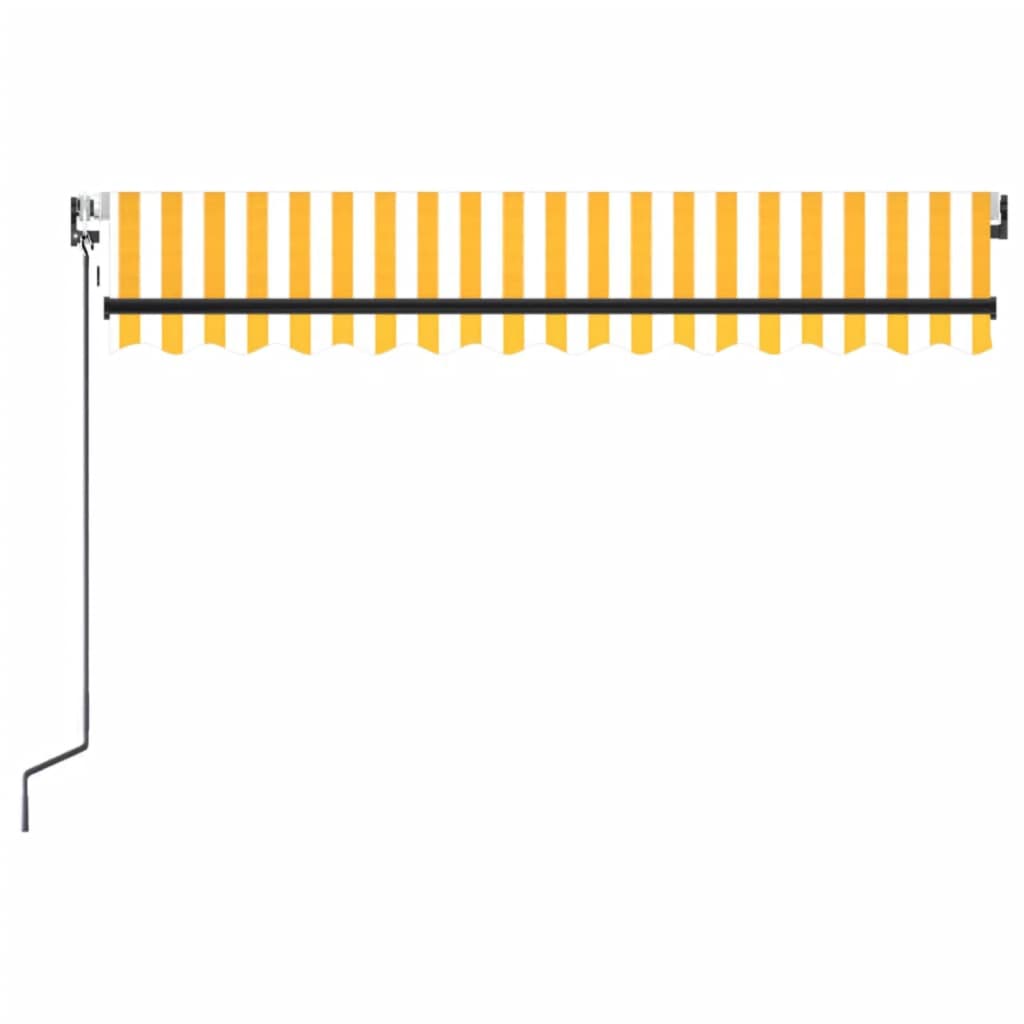 Automatická markýza LED a senzor větru 350 x 250 cm žlutá/bílá